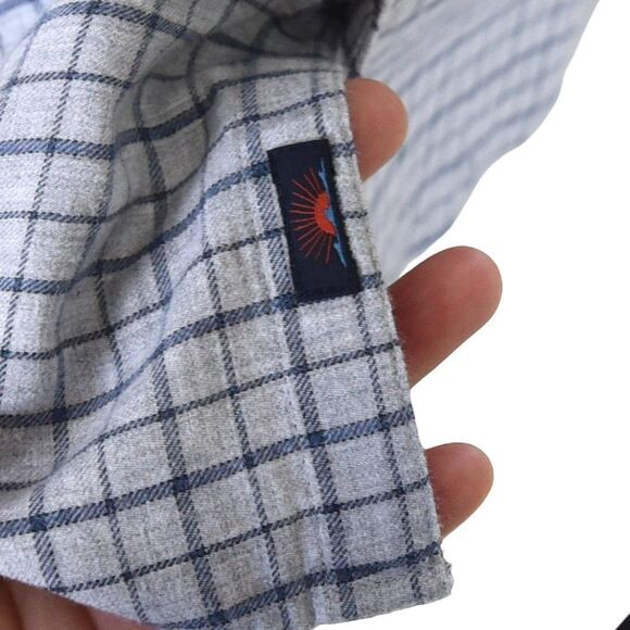 Faherty Brand Blue Gray Check Button Down Shirt Men’s XL 100% Cotton Soft Flanne - Picture 7 of 10